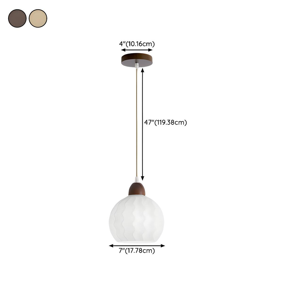 Modern White Glass Wavy Dome Dining Room Pendant Light