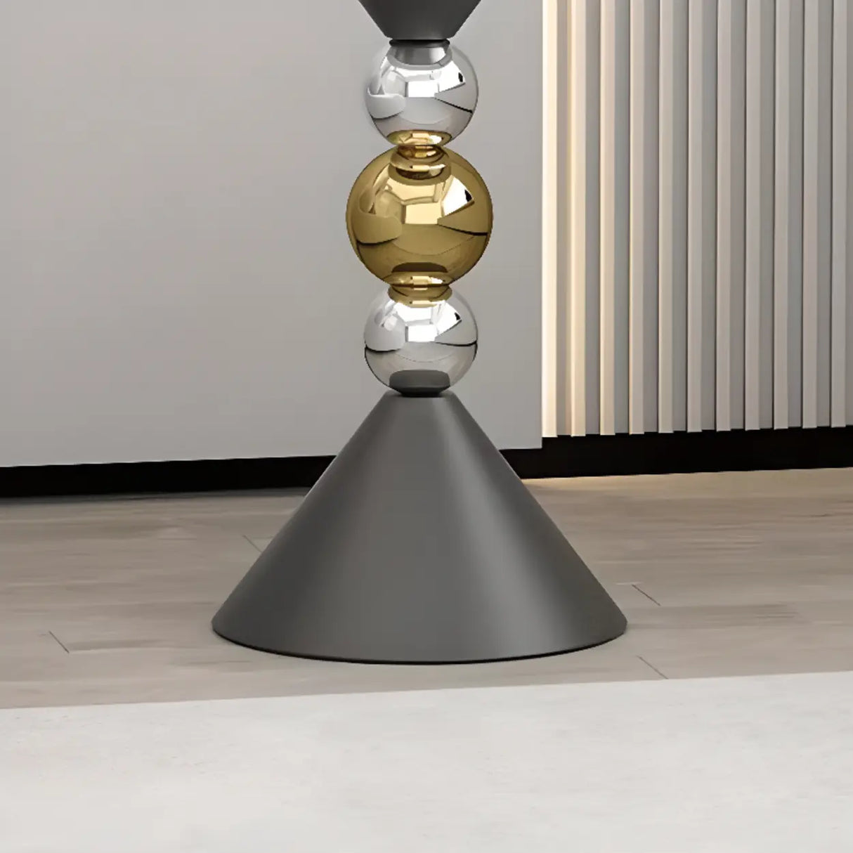 Modern White Marble Top Geometric Pedestal Side Table Image - 8