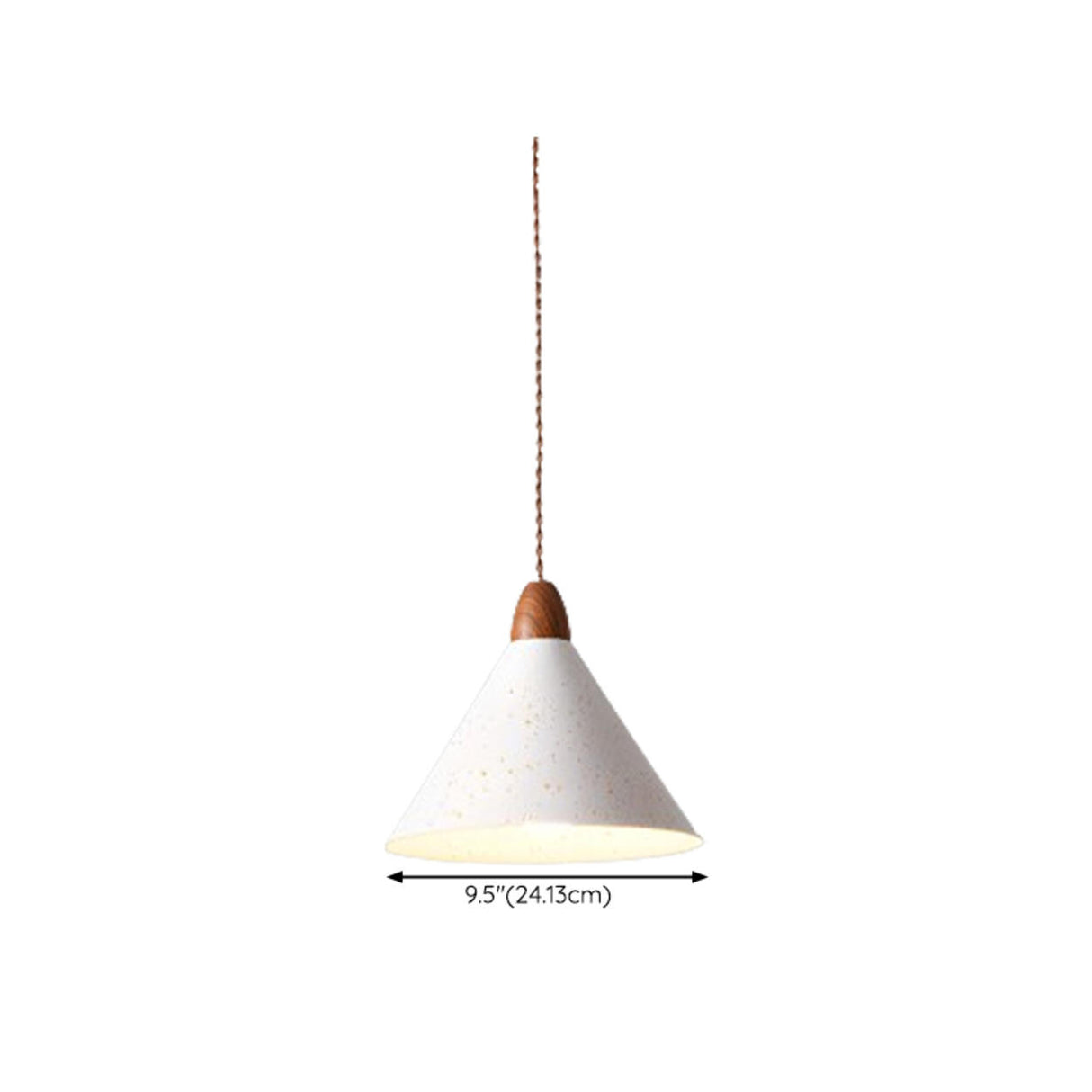Modern White Metal Cone Pendant Light Adjustable Height