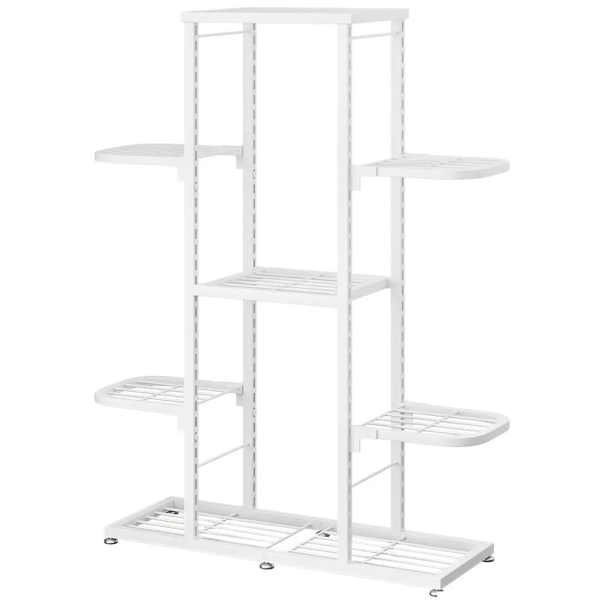 Modern White Multi-Level Metal Storage Plant Stand Image - 5