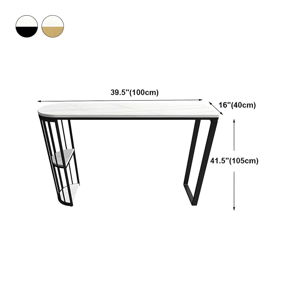 Modern White Oval Faux Marble Compact Bar Table