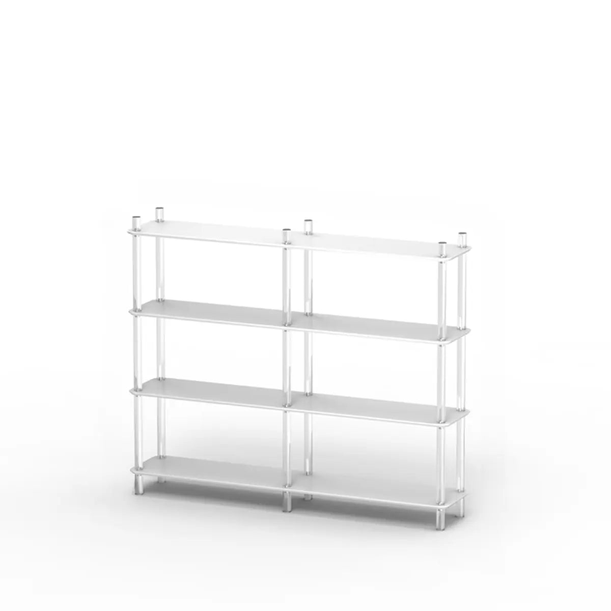 Modern White Simple Open Back Wide Display Bookshelf Image - 11