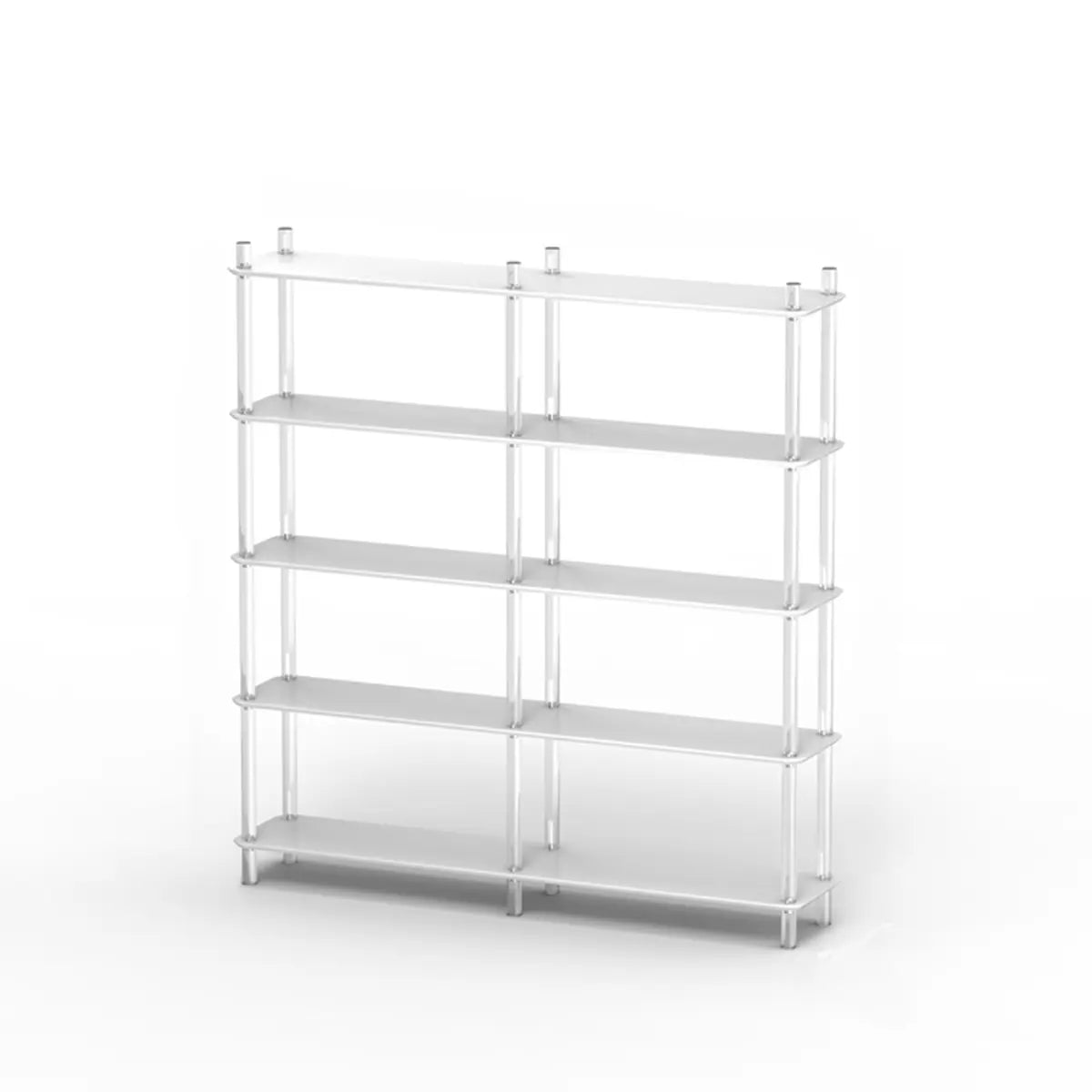 Modern White Simple Open Back Wide Display Bookshelf Image - 12