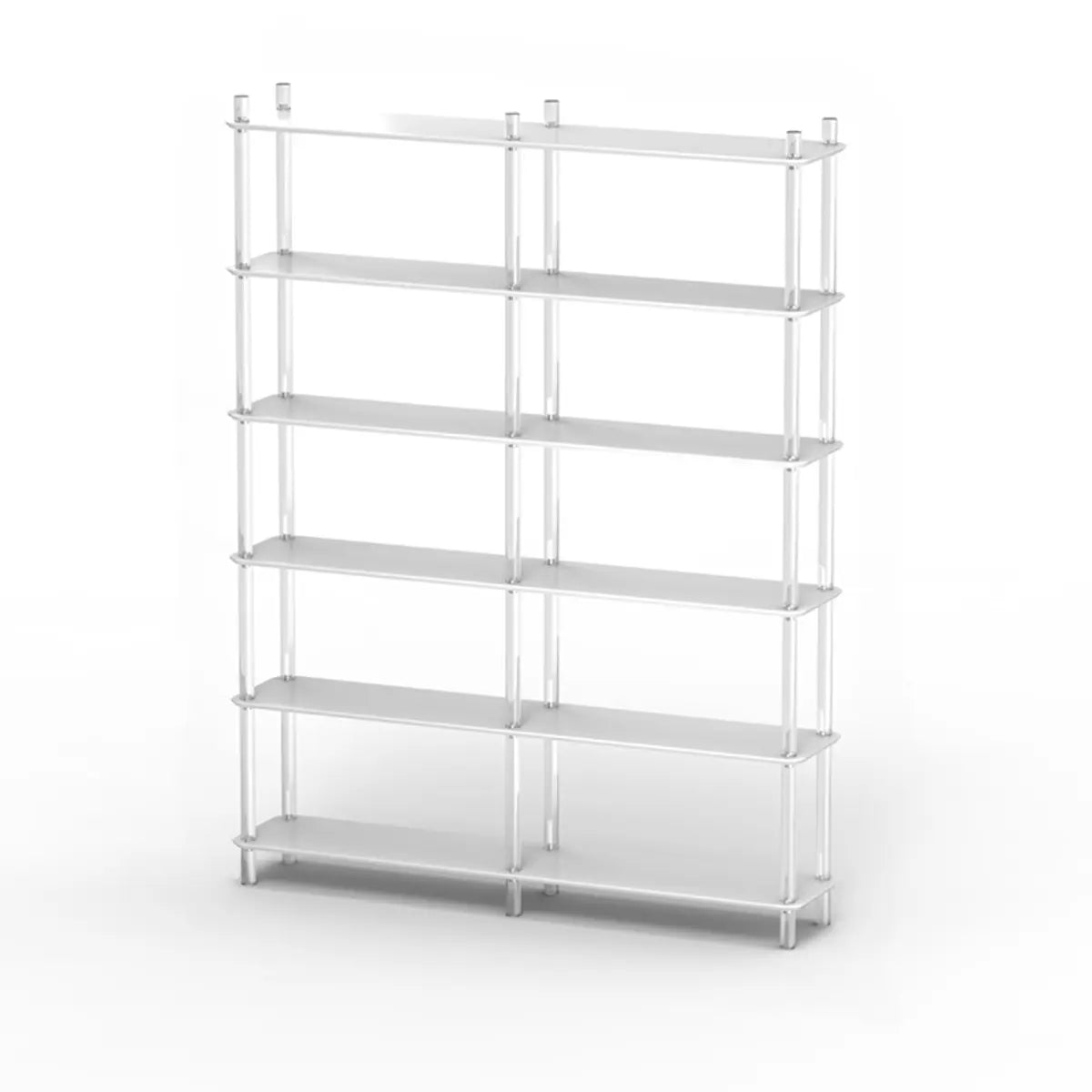 Modern White Simple Open Back Wide Display Bookshelf Image - 13