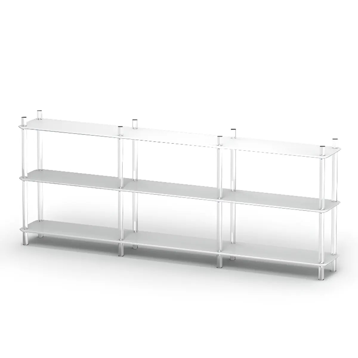 Modern White Simple Open Back Wide Display Bookshelf Image - 14