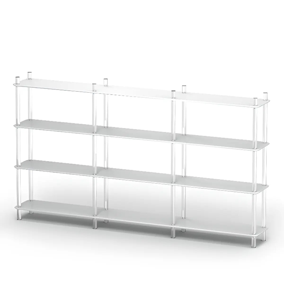 Modern White Simple Open Back Wide Display Bookshelf Image - 15