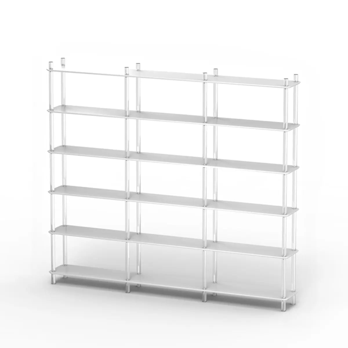 Modern White Simple Open Back Wide Display Bookshelf Image - 16