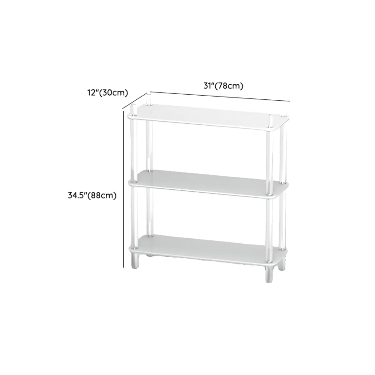 Modern White Simple Open Back Wide Display Bookshelf