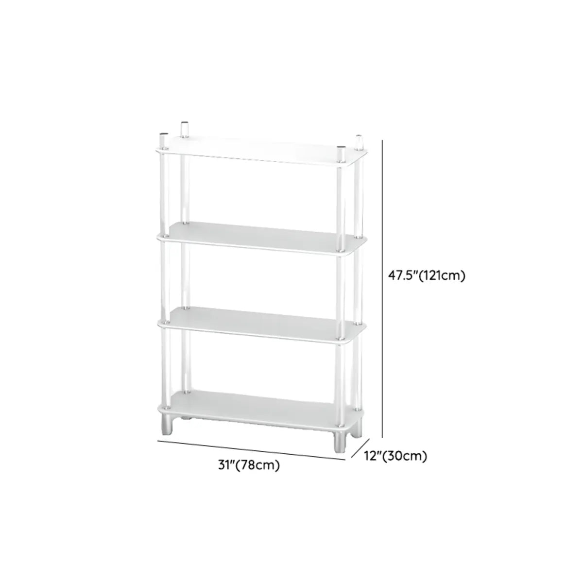 Modern White Simple Open Back Wide Display Bookshelf Image - 18