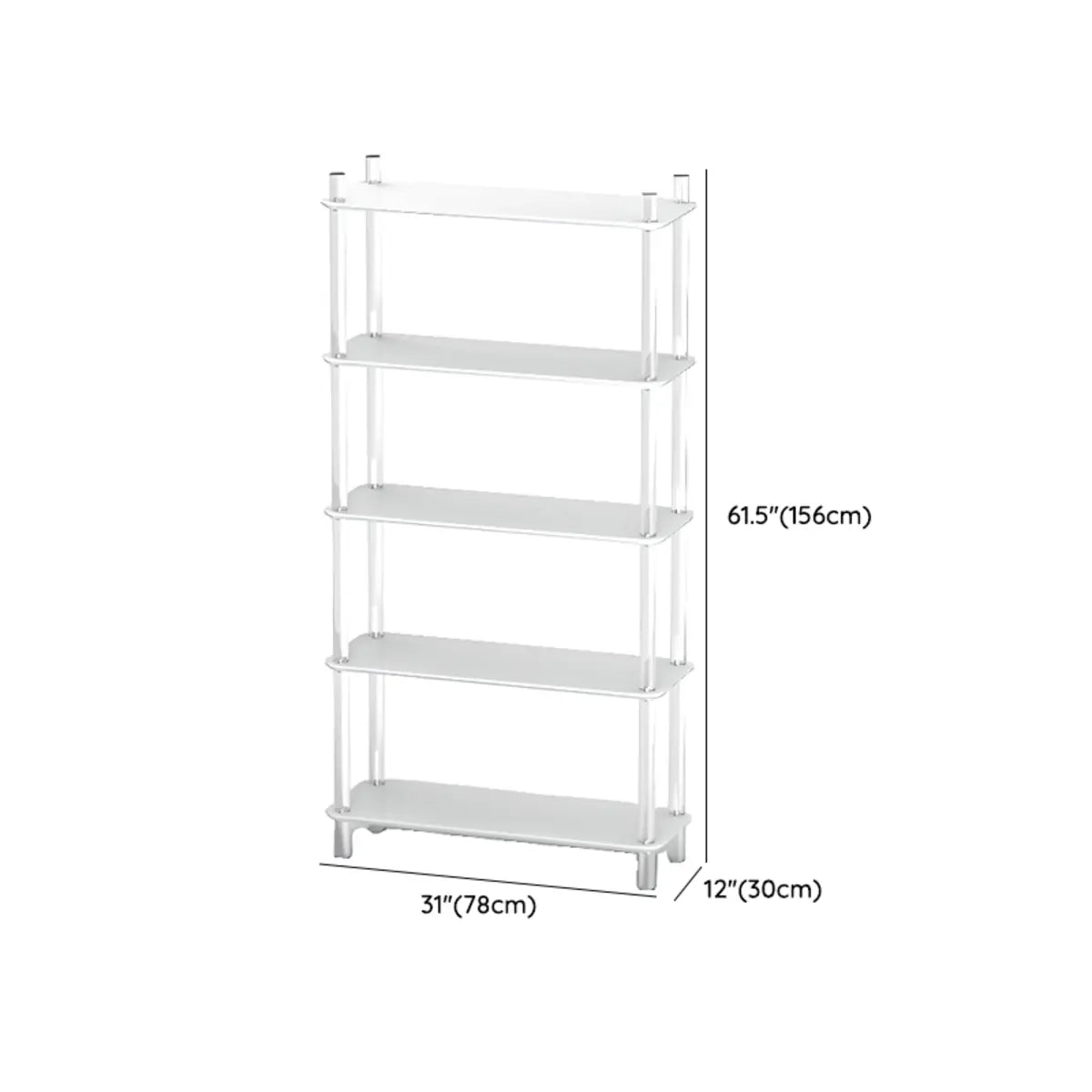 Modern White Simple Open Back Wide Display Bookshelf Image - 19