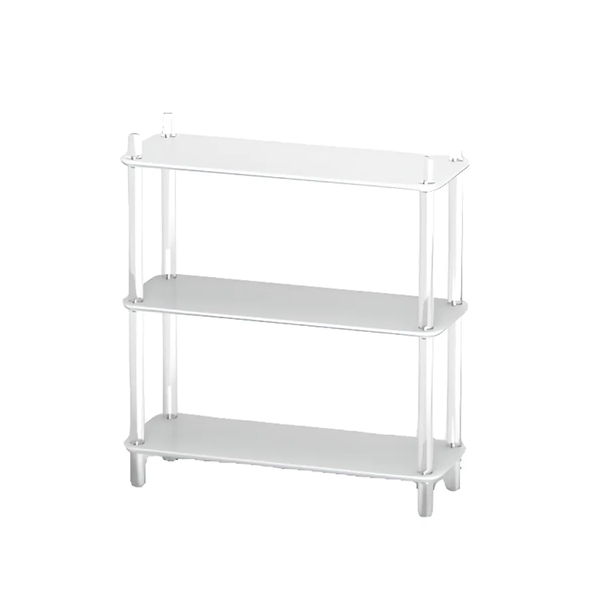 Modern White Simple Open Back Wide Display Bookshelf Image - 2
