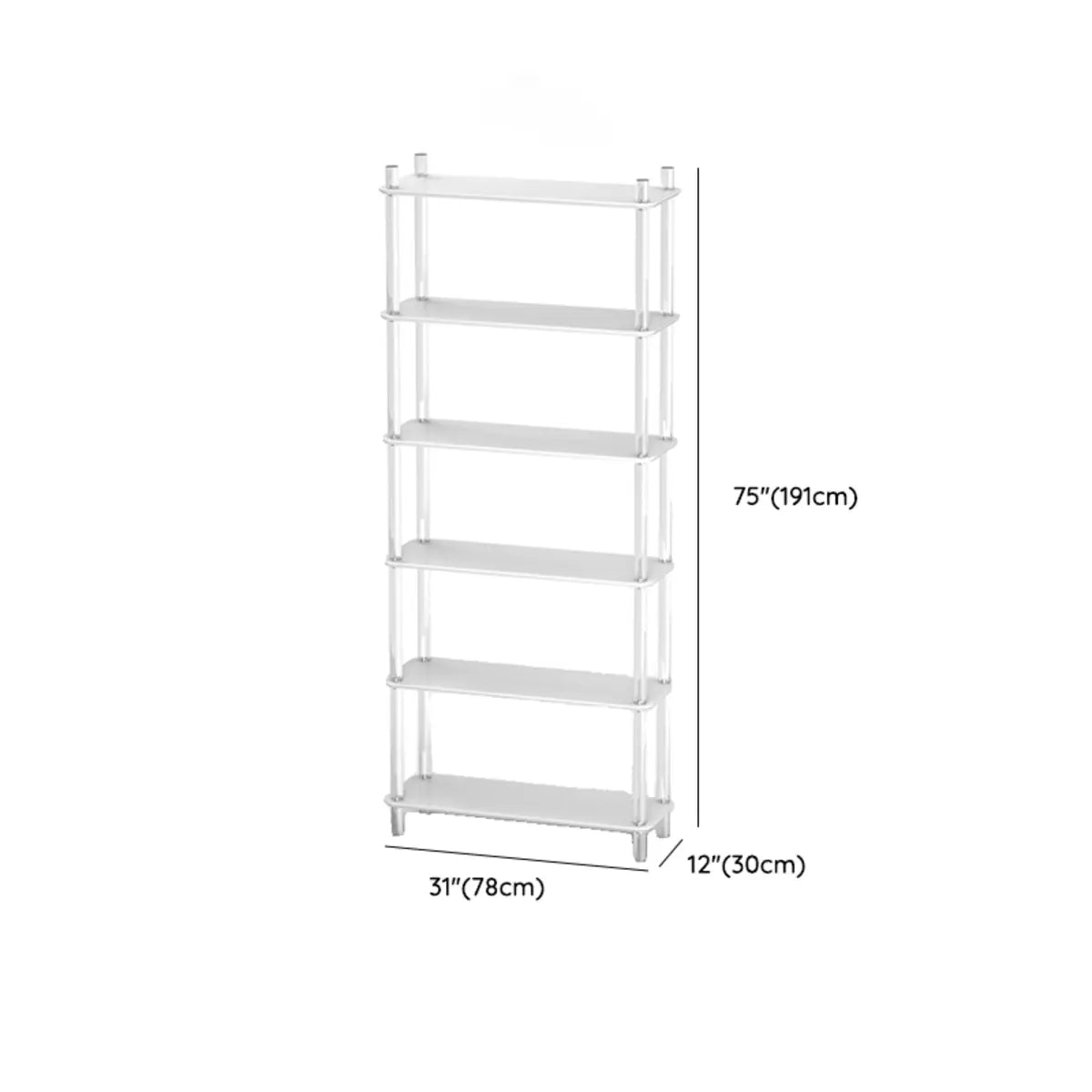 Modern White Simple Open Back Wide Display Bookshelf Image - 20