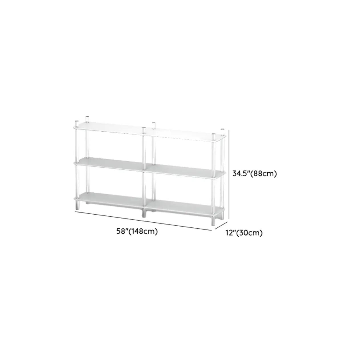 Modern White Simple Open Back Wide Display Bookshelf Image - 21