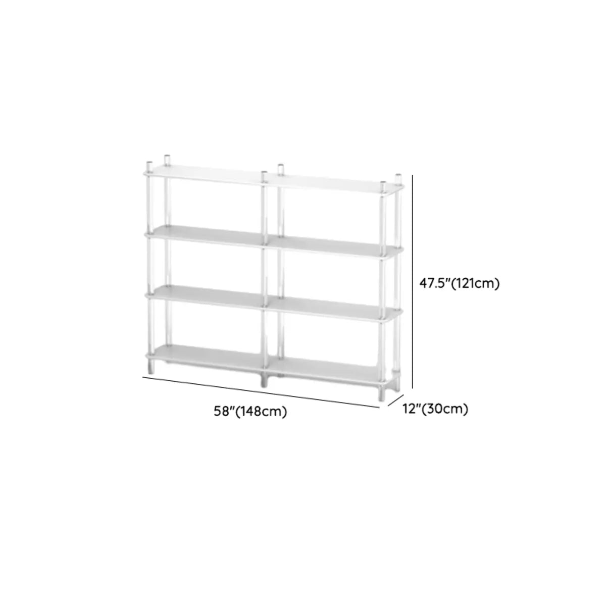 Modern White Simple Open Back Wide Display Bookshelf Image - 22