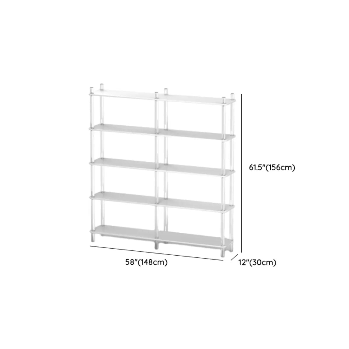 Modern White Simple Open Back Wide Display Bookshelf Image - 23