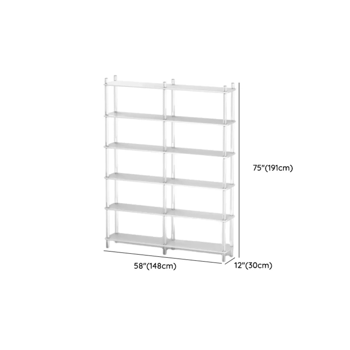 Modern White Simple Open Back Wide Display Bookshelf Image - 24
