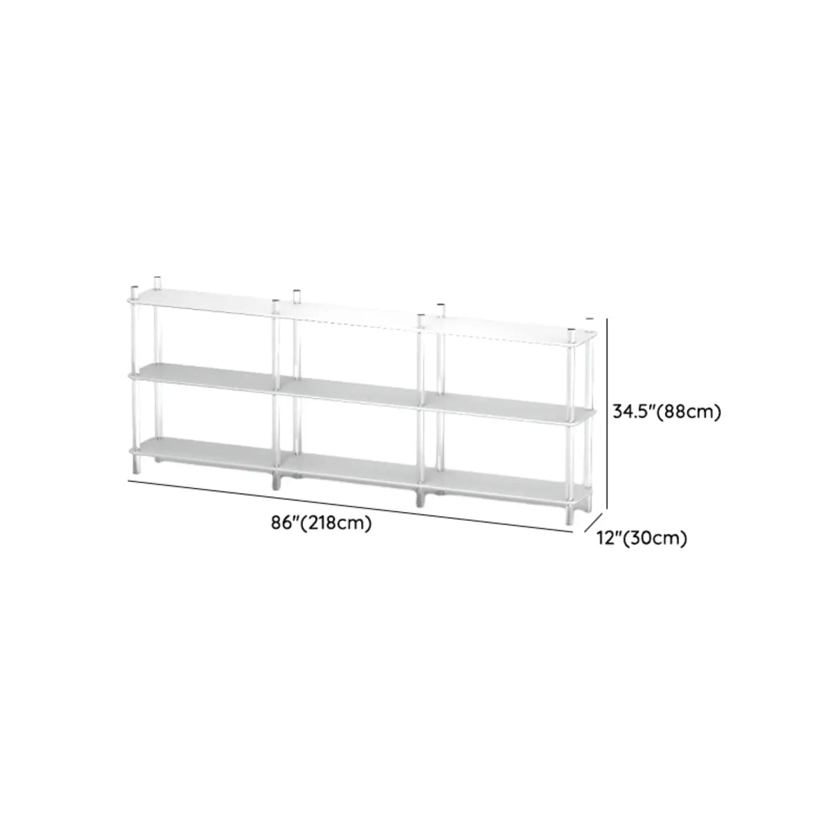Modern White Simple Open Back Wide Display Bookshelf Image - 25