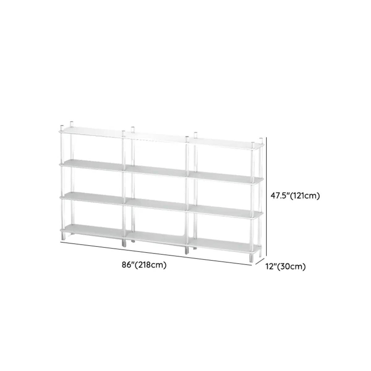 Modern White Simple Open Back Wide Display Bookshelf Image - 26