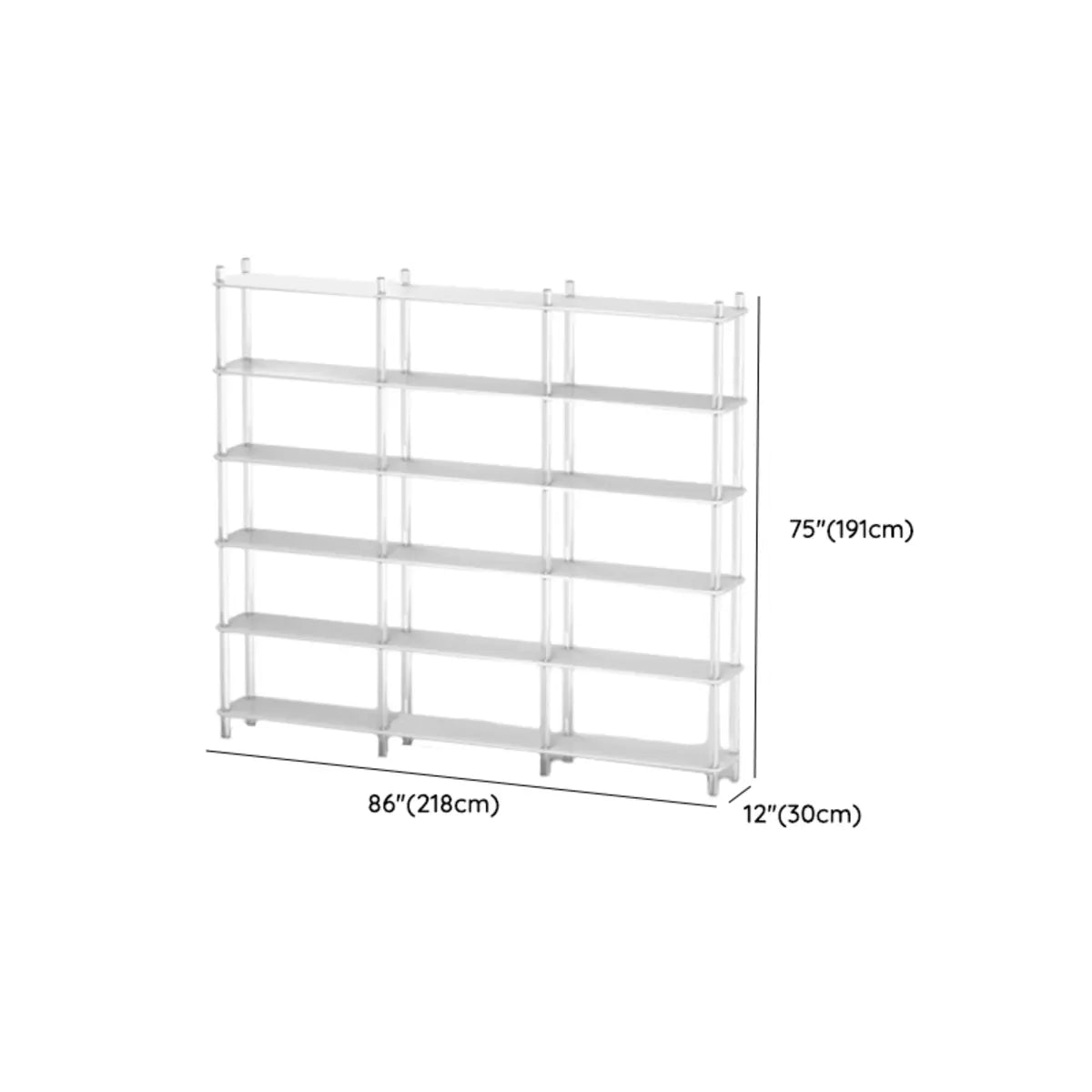 Modern White Simple Open Back Wide Display Bookshelf Image - 27