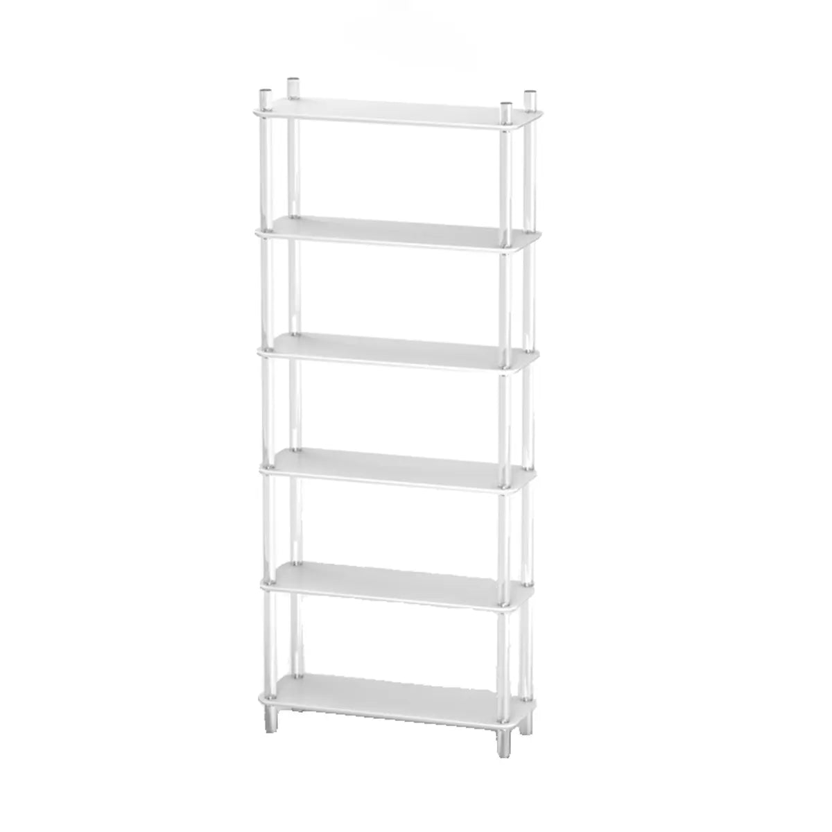 Modern White Simple Open Back Wide Display Bookshelf Image - 7