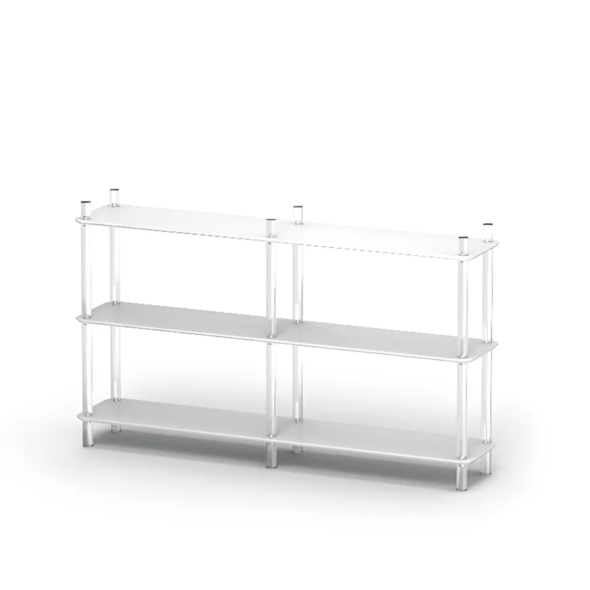 Modern White Simple Open Back Wide Display Bookshelf Image - 9