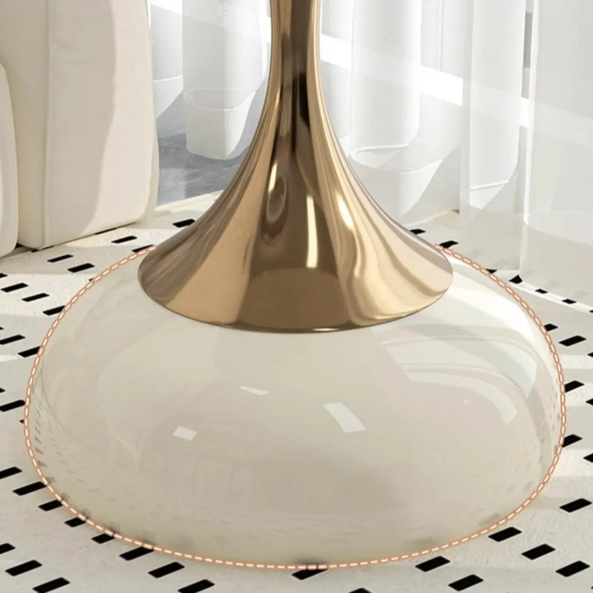 Modern White Tray Metal Round Pedestal Side Table Image - 7