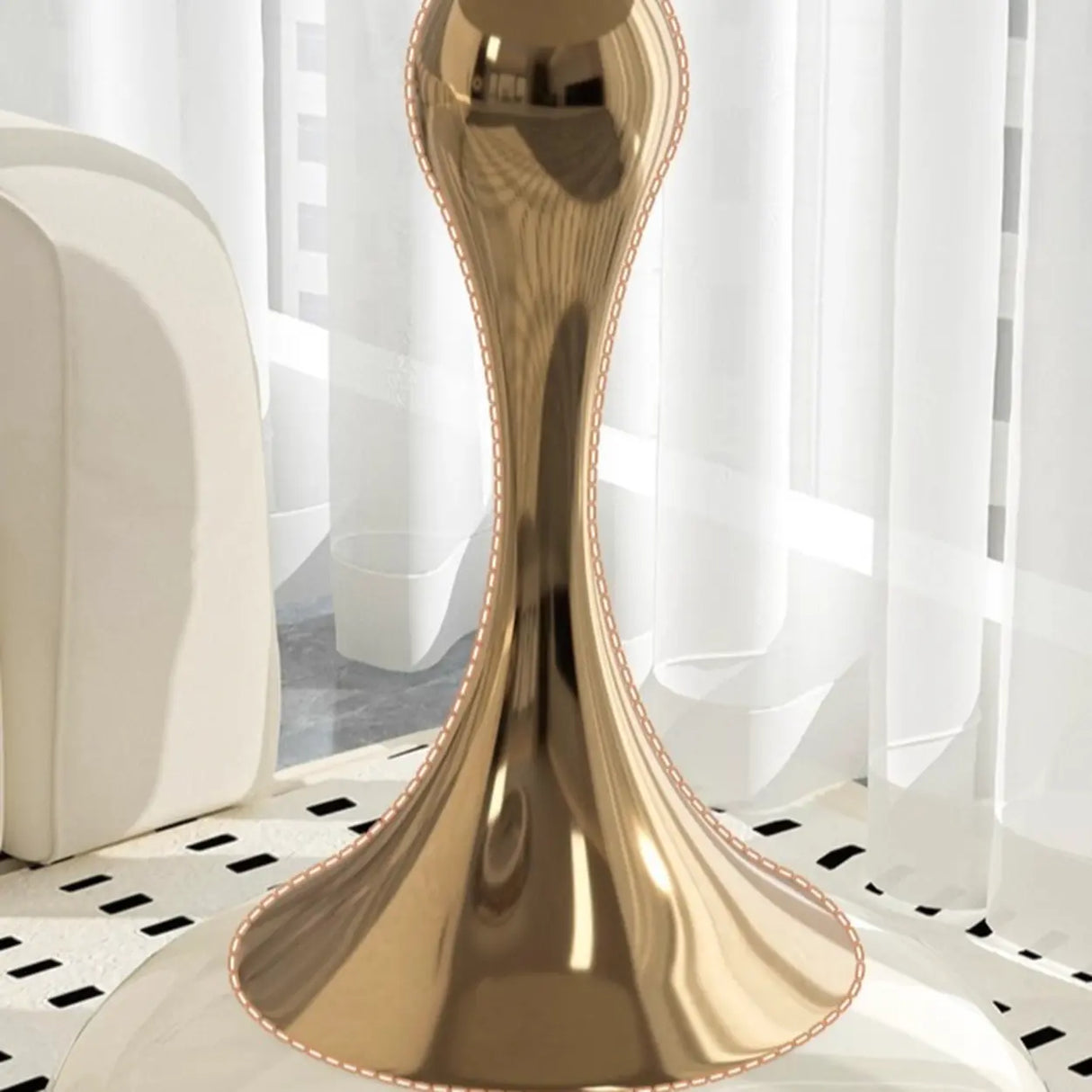 Modern White Tray Metal Round Pedestal Side Table Image - 8