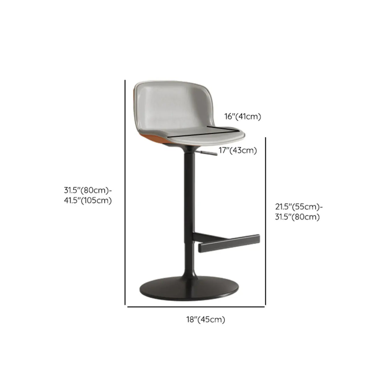 Modern White Upholstered Bar Stool with Back and Footrest