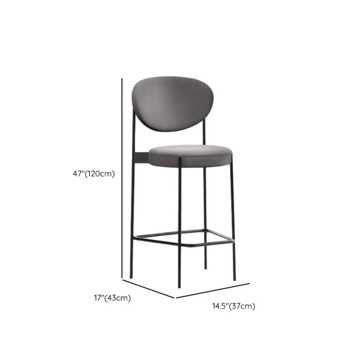 Modern White Upholstered Bar Stool with Back and Footrest Image - 15