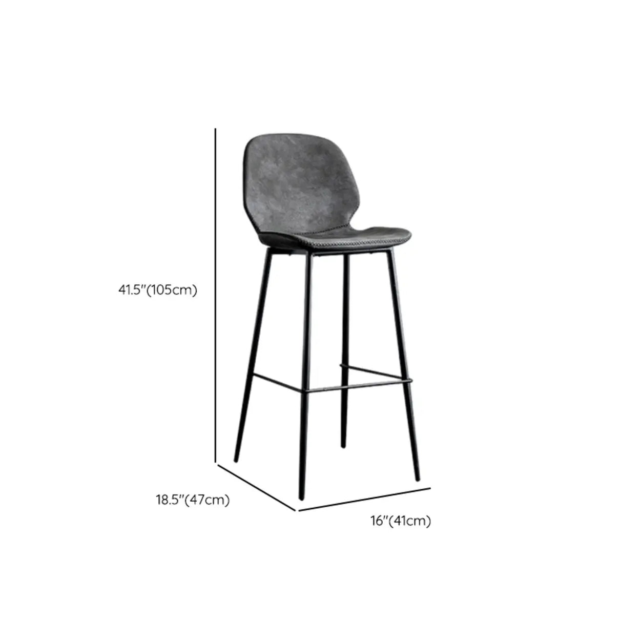 Modern White Upholstered Bar Stool with Back and Footrest Image - 16