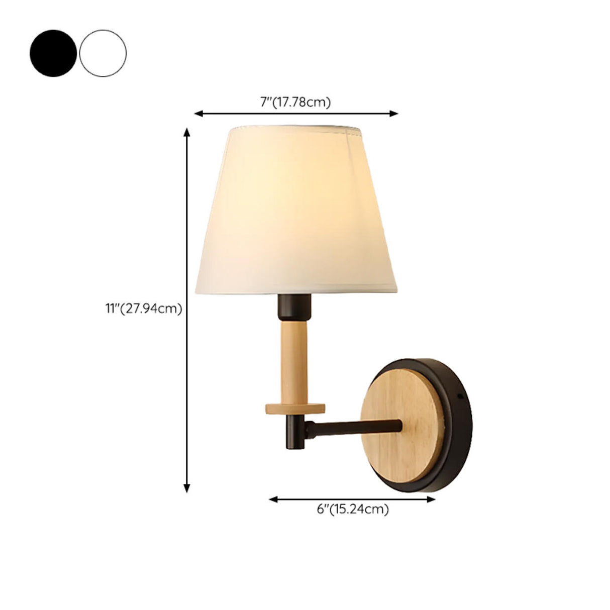 Modern White Wood and Fabric Wall Sconce