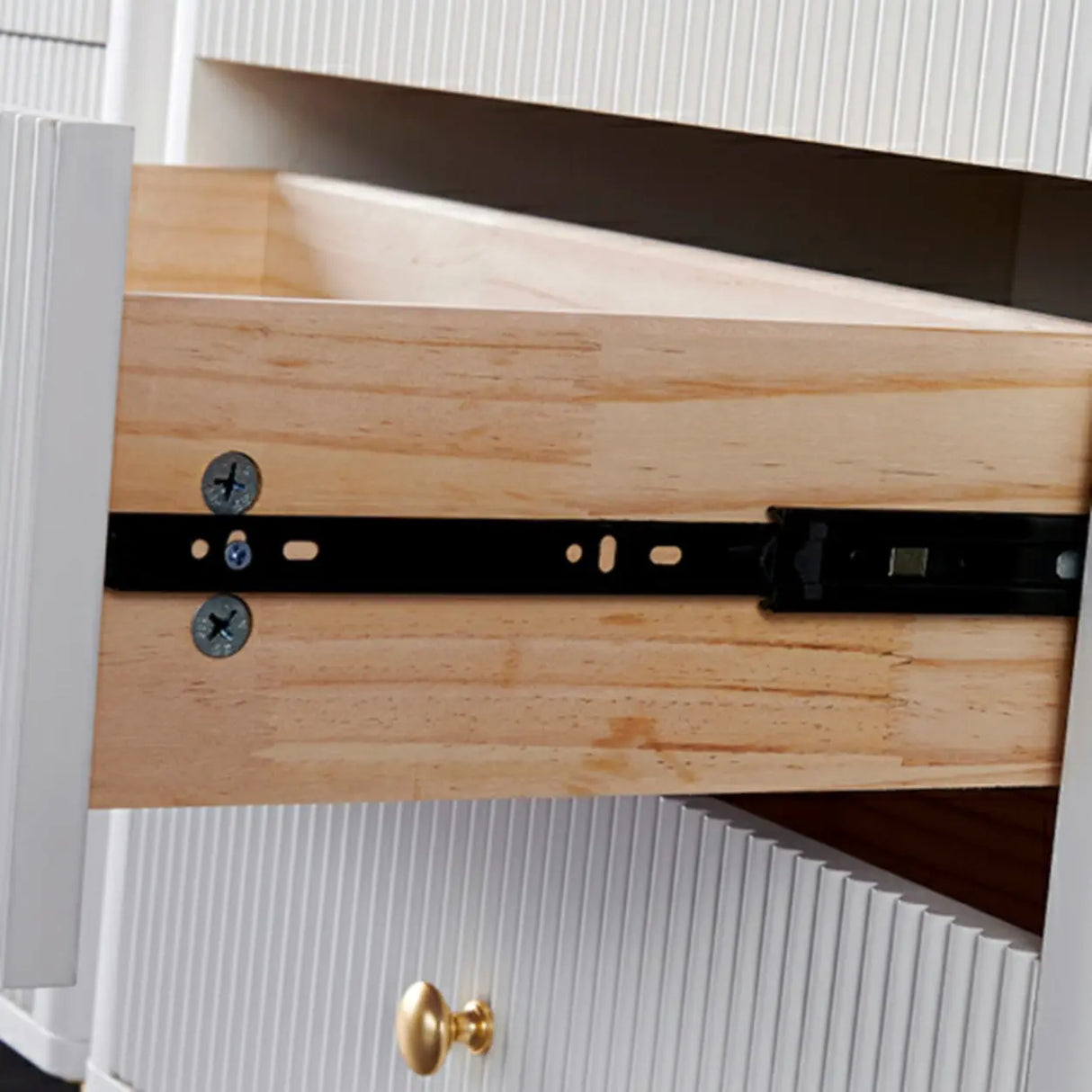 Modern White Wood Brass Handle Storage Dressers Image - 10