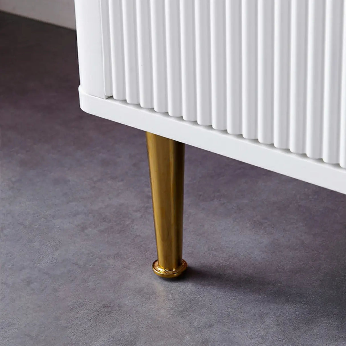 Modern White Wood Brass Handle Storage Dressers Image - 11