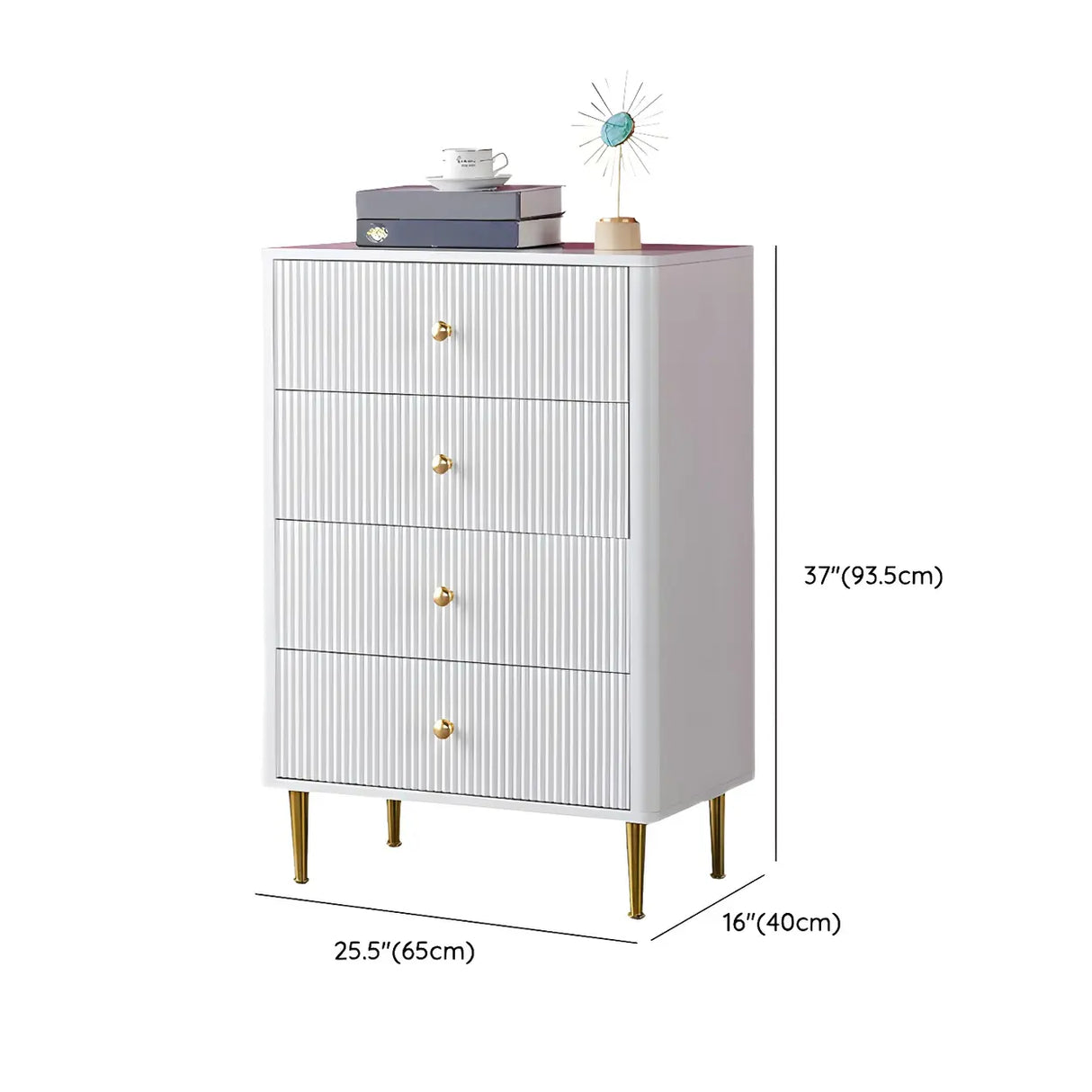 Modern White Wood Brass Handle Storage Dressers Image - 13