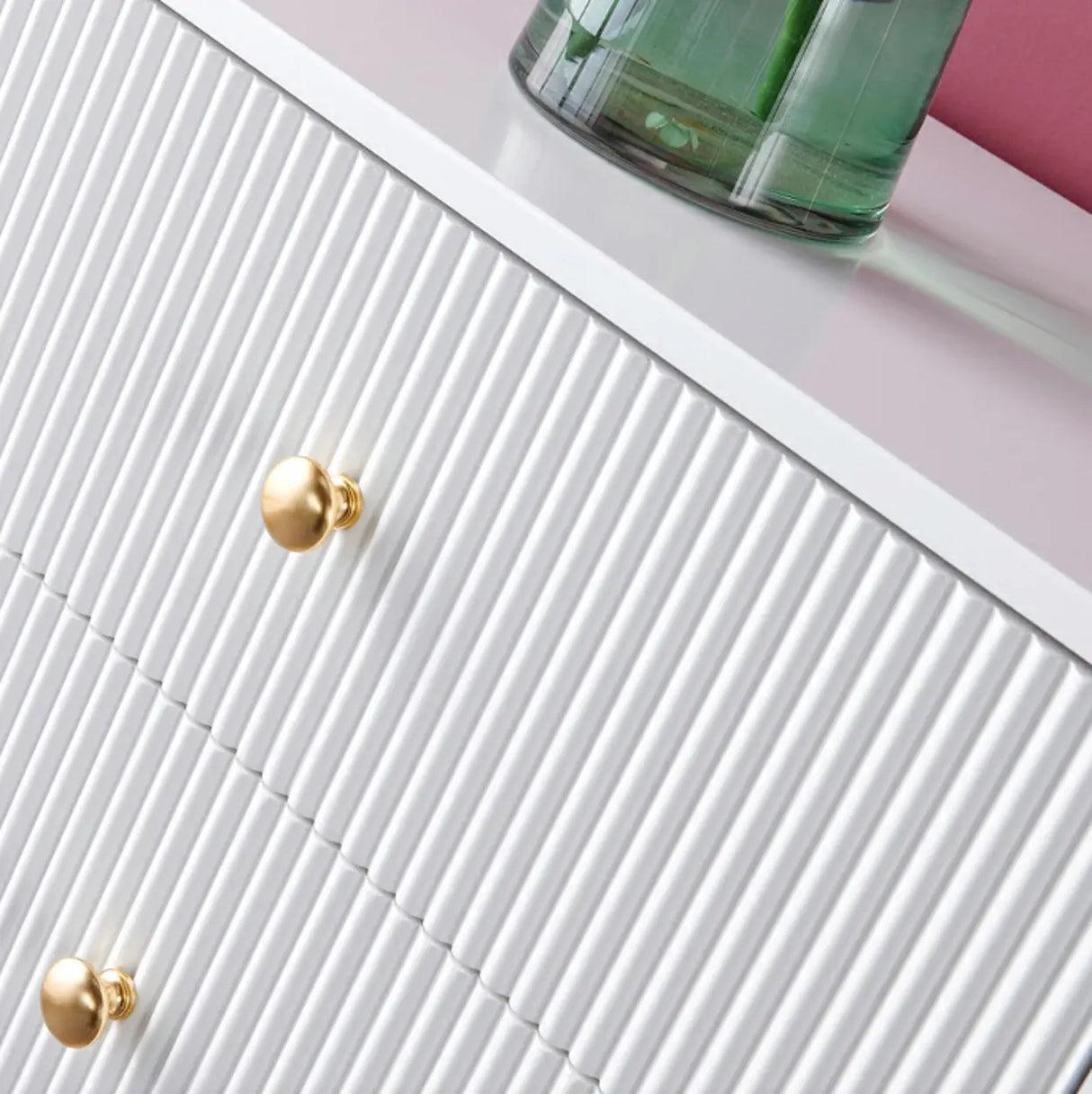 Modern White Wood Brass Handle Storage Dressers Image - 9