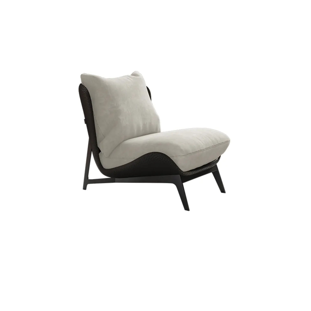 Modern Wide Removable Cushions Black Recliner Accent Chair Image - 5