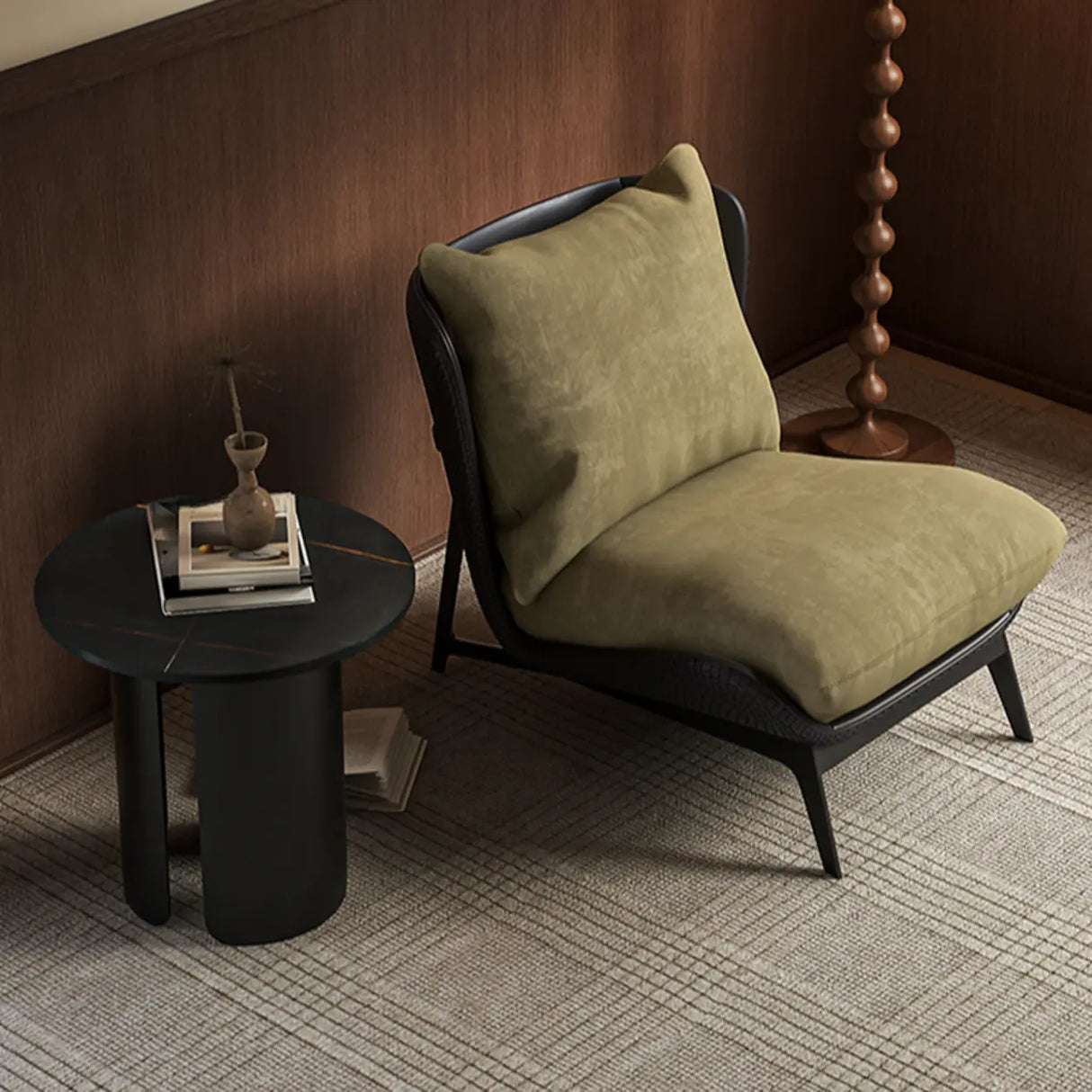 Modern Wide Removable Cushions Black Recliner Accent Chair Image - 6