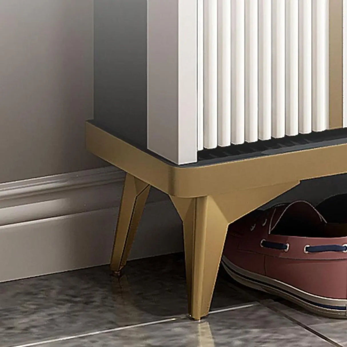 Modern Wood Adjustable Drop Front 3-Drawer Shoe Storage Image - 11