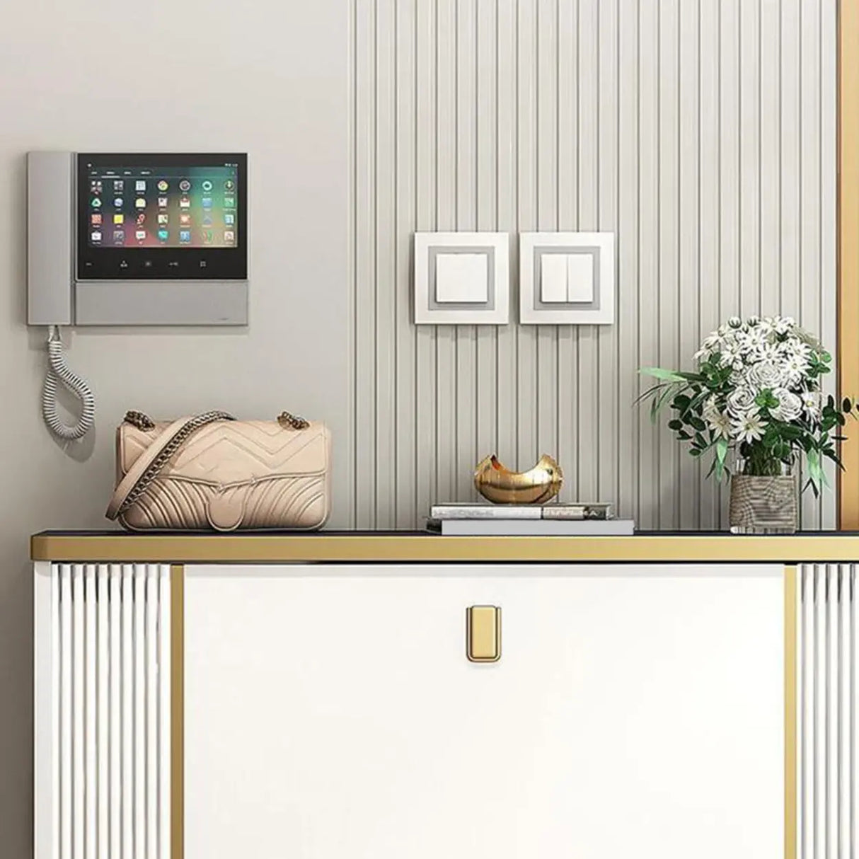 Modern Wood Adjustable Drop Front 3-Drawer Shoe Storage Image - 15