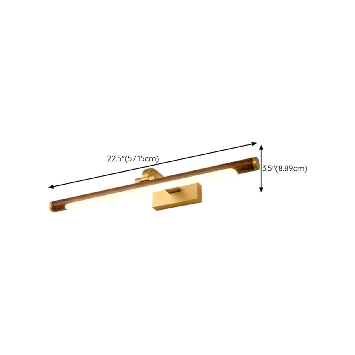 Modern Wood and Gold LED Vanity Light Fixture Image - 15