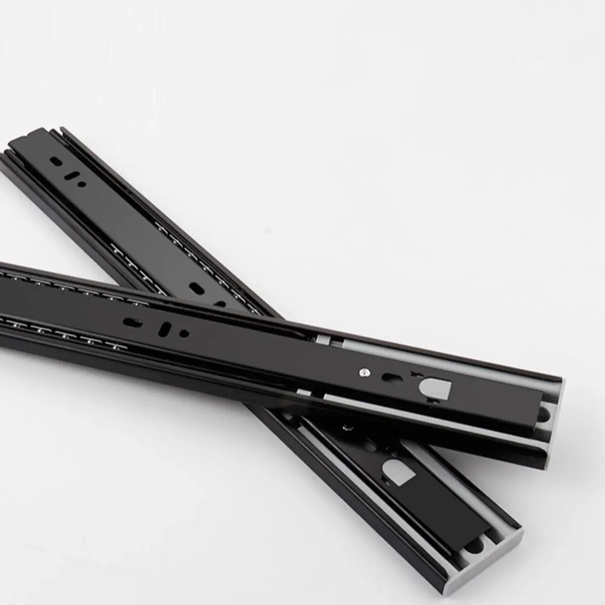 Modern Wood and Leather Nightstand with Two Drawers Image - 12