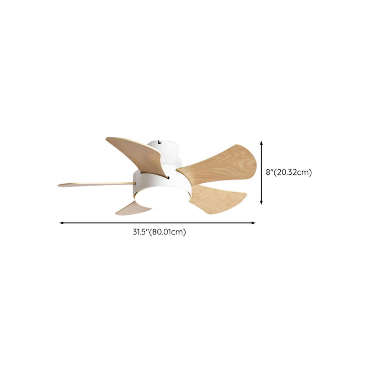 Modern Wood Blade Windmill Ceiling Fan with LED Light