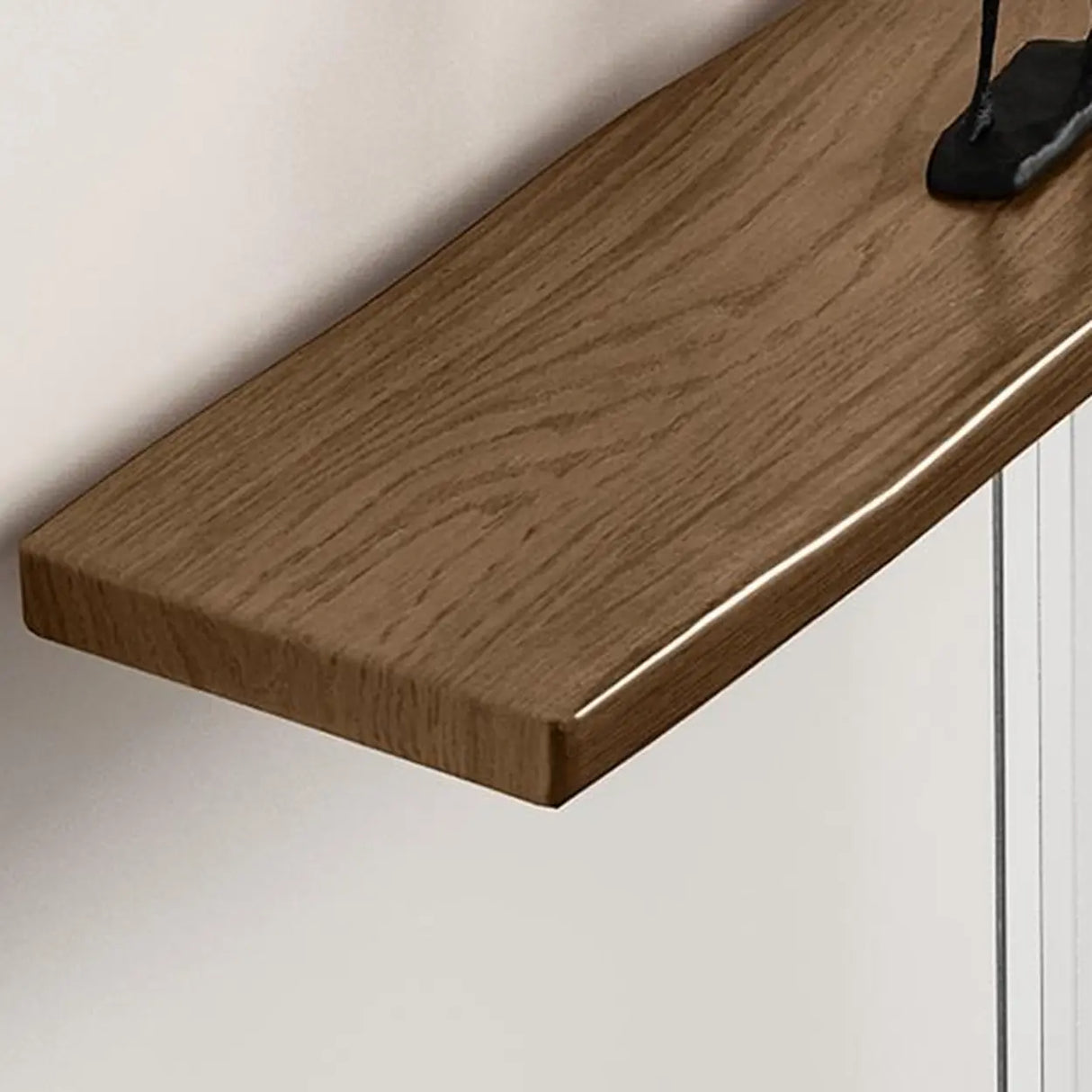 Modern Wood Brown Top Console Table with Glass Legs Image - 7