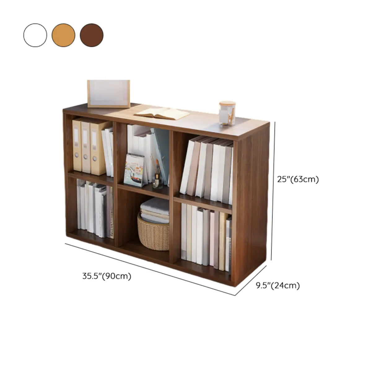 Modern Wood Closed Back Modular Storage Wide Bookcase Image - 18