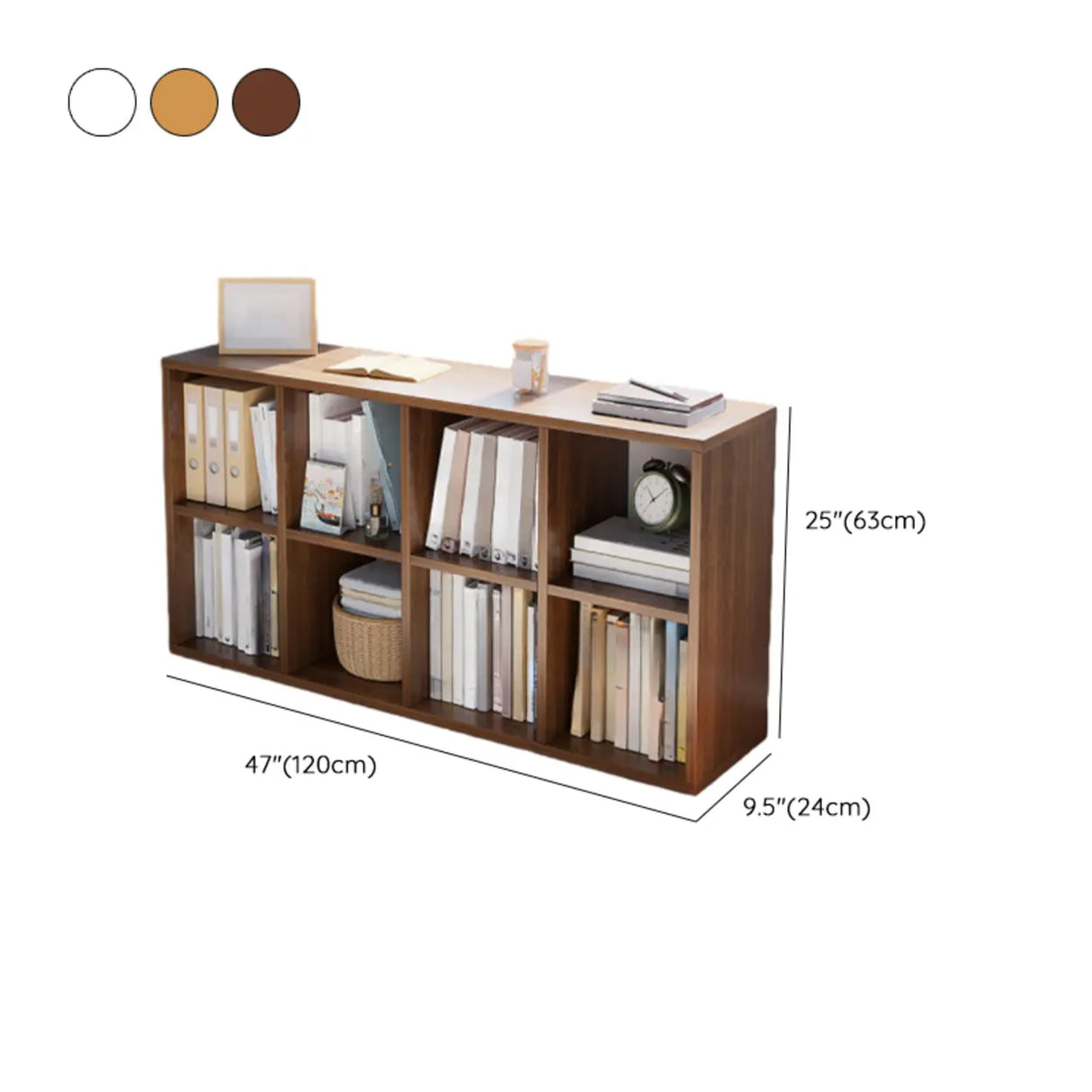 Modern Wood Closed Back Modular Storage Wide Bookcase Image - 19