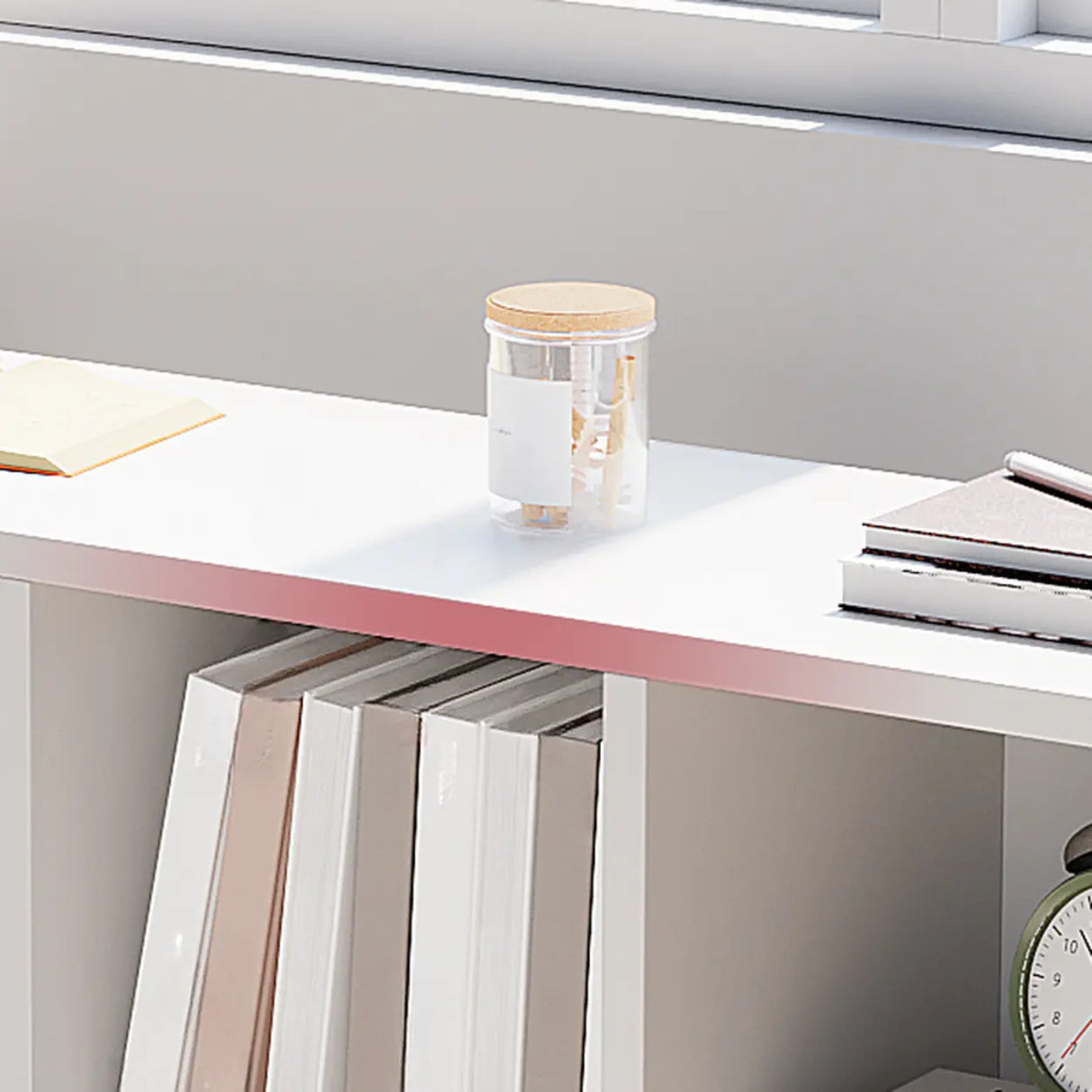 Modern Wood Closed Back Modular Storage Wide Bookcase Image - 6