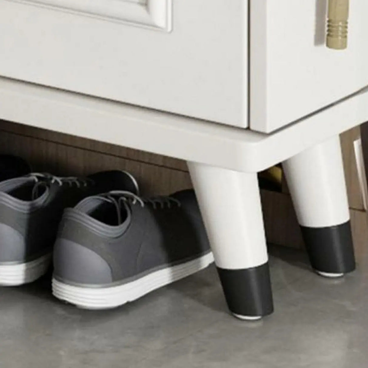 Modern Wood Entryway White Large Shoe Storage Cabinet Image - 8