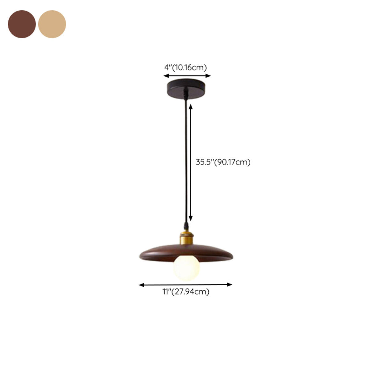 Modern Wood Flat Disc Warehouse Pendant Lights Image - 20