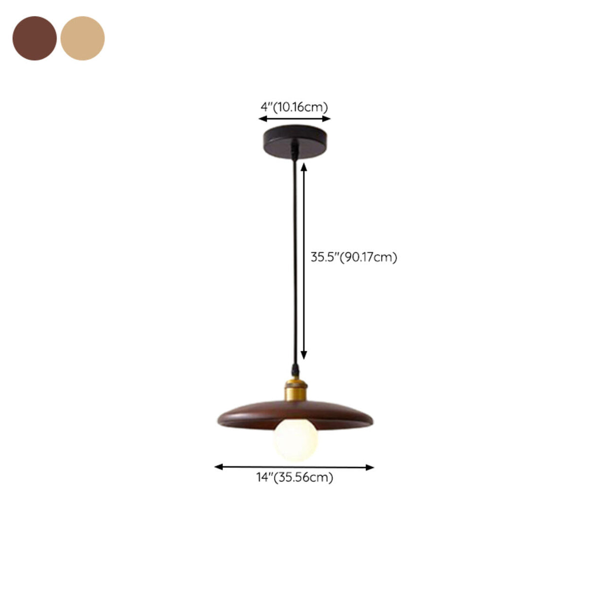Modern Wood Flat Disc Warehouse Pendant Lights Image - 21