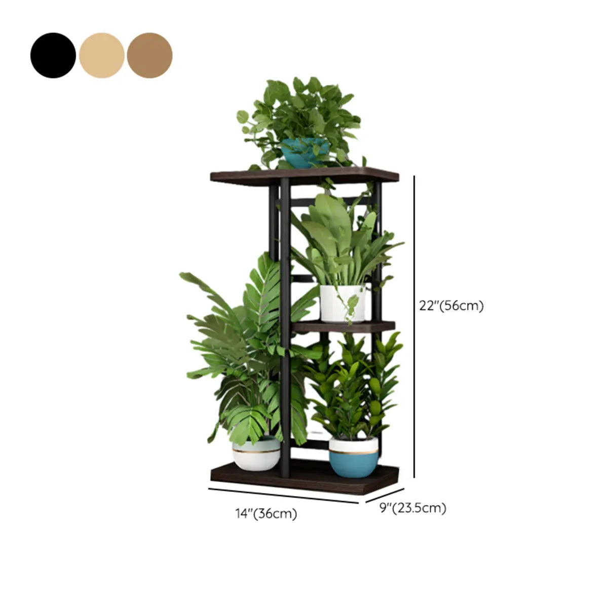 Modern Wood Floor Indoor Storage Plant Stand White